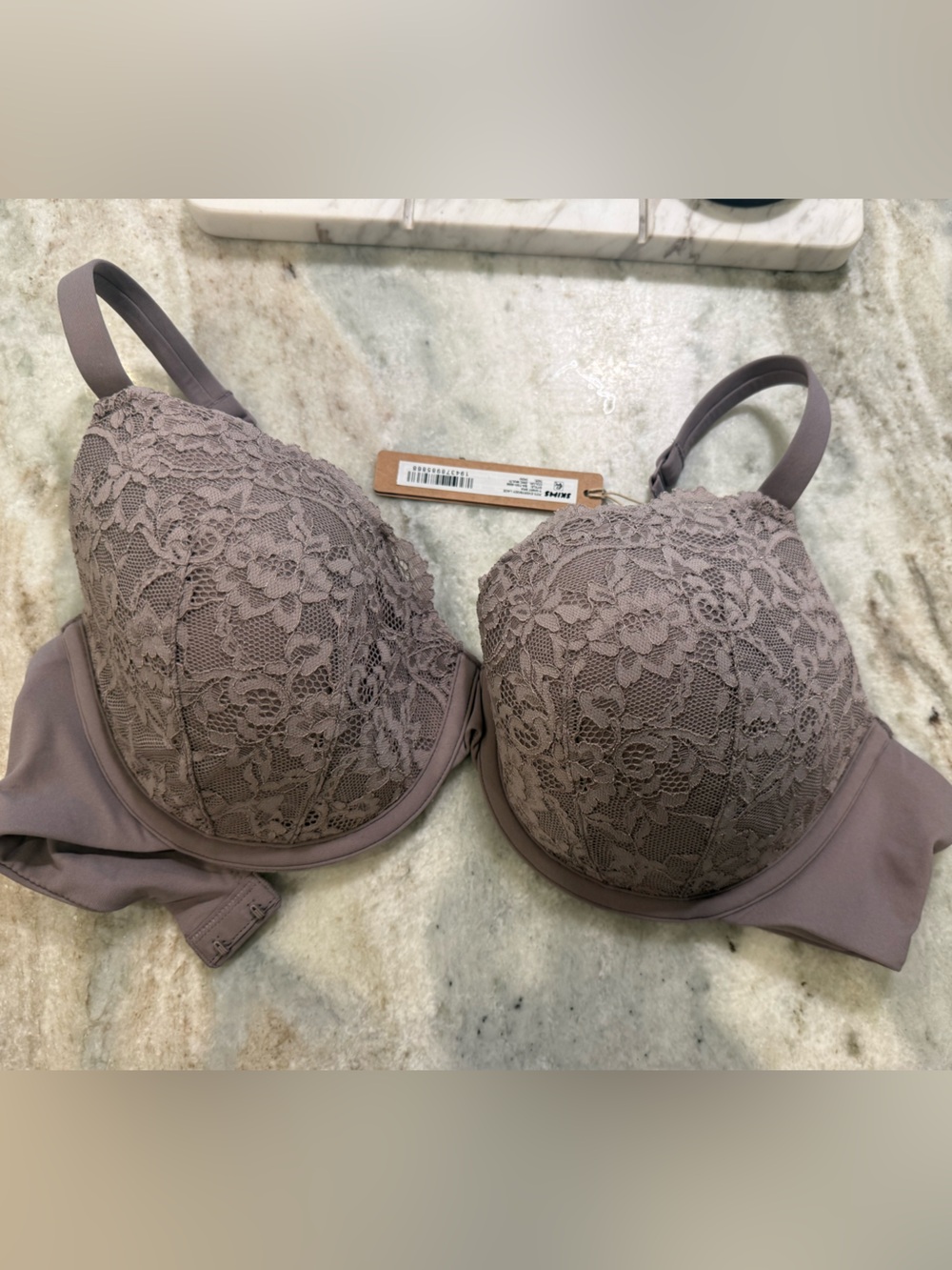 NWT SKIMS 34DD Fits Everybody Lace Overlay T-shirt Bra - LIGHT PURPLE